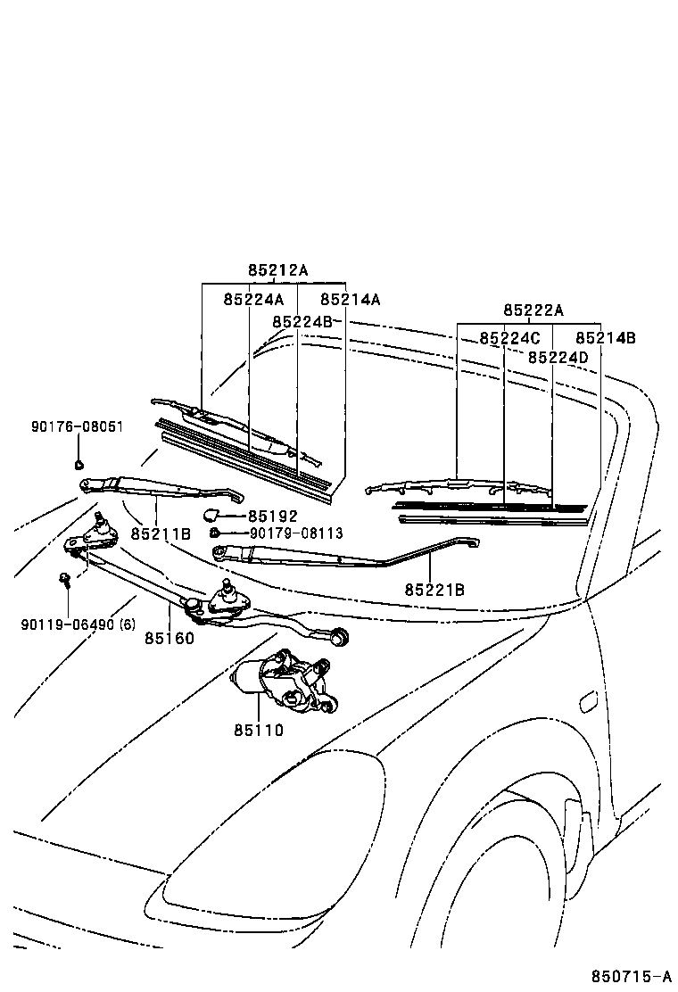 Toyota 85110-17010 MOTOR ASSY, WINDSHIELD WIPER