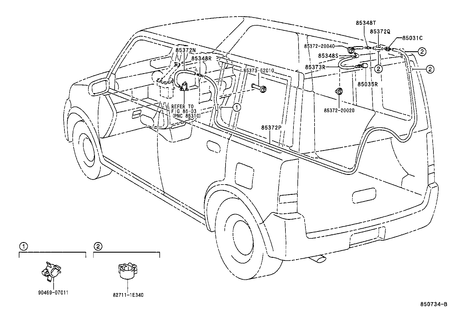 90099-59262 HOSE, REAR WASHER (FROM JOINT TO JOINT), NO.2 product image