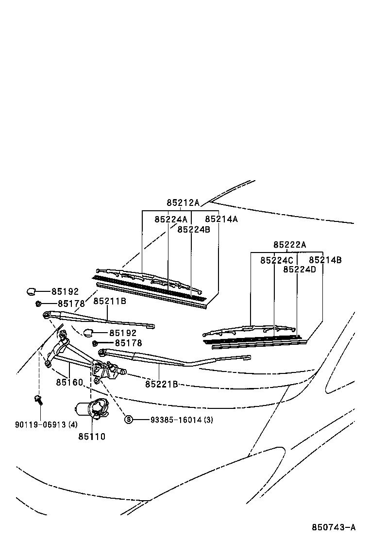 85214-22420 RUBBER, WIPER, RH product image