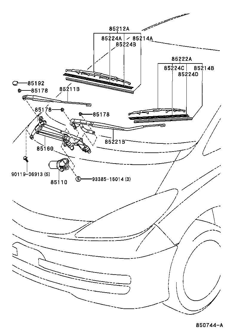 85214-22420 RUBBER, WIPER, RH product image