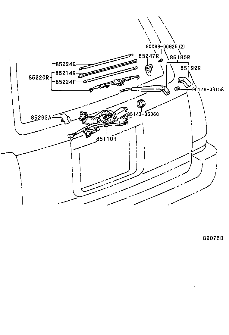 85293-35010 STOPPER,REAR WIPER product image