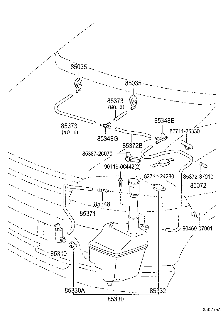 85355-26052 JAR ASSY, WINDSHIELD WASHER product image