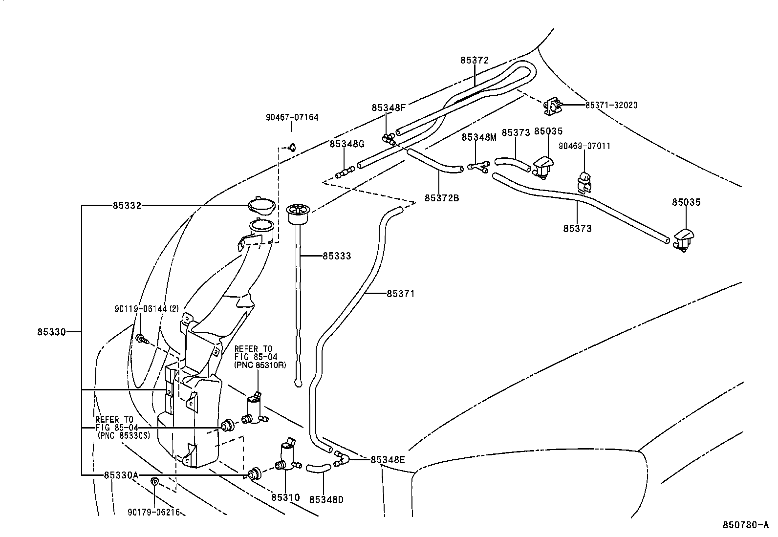 Toyota 85315-42140 JAR ASSY, WINDSHIELD WASHER