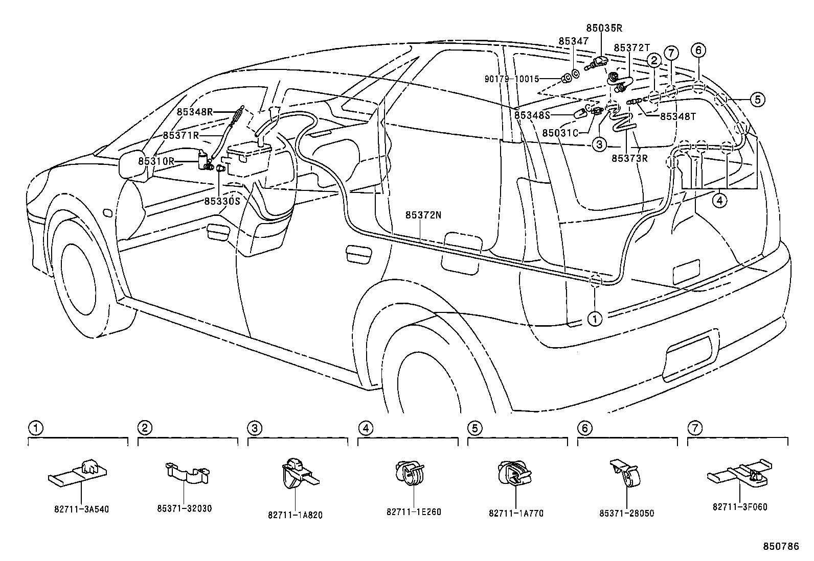 85391-63010 NOZZLE SUB-ASSY, REAR WASHER product image