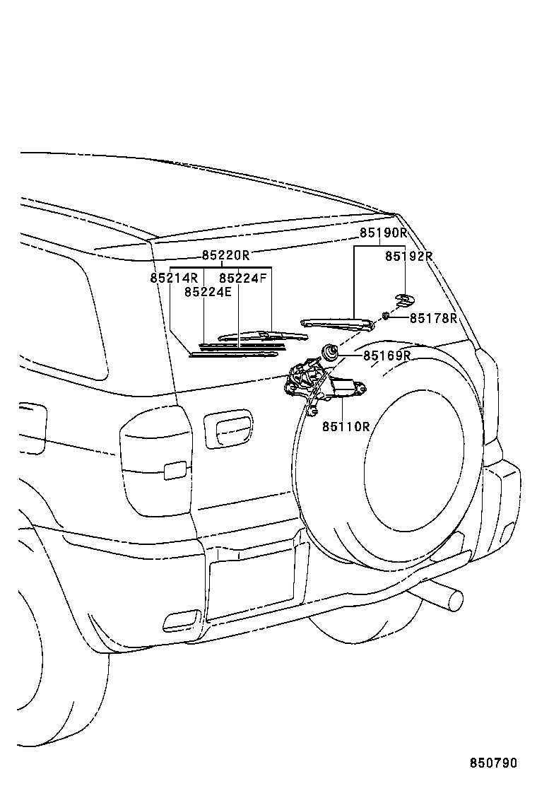 85242-42020 BLADE ASSY, REAR WIPER product image