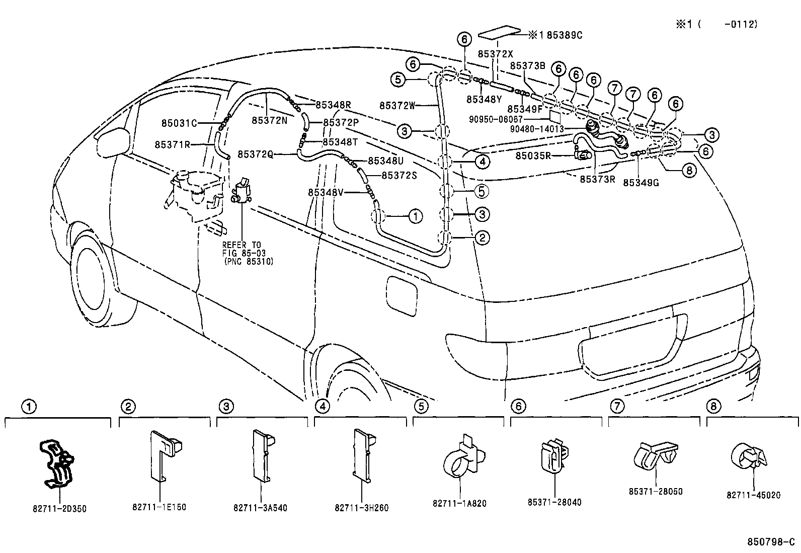 90099-33658 HOSE, REAR WASHER (FROM JOINT TO JOINT), NO.5 product image