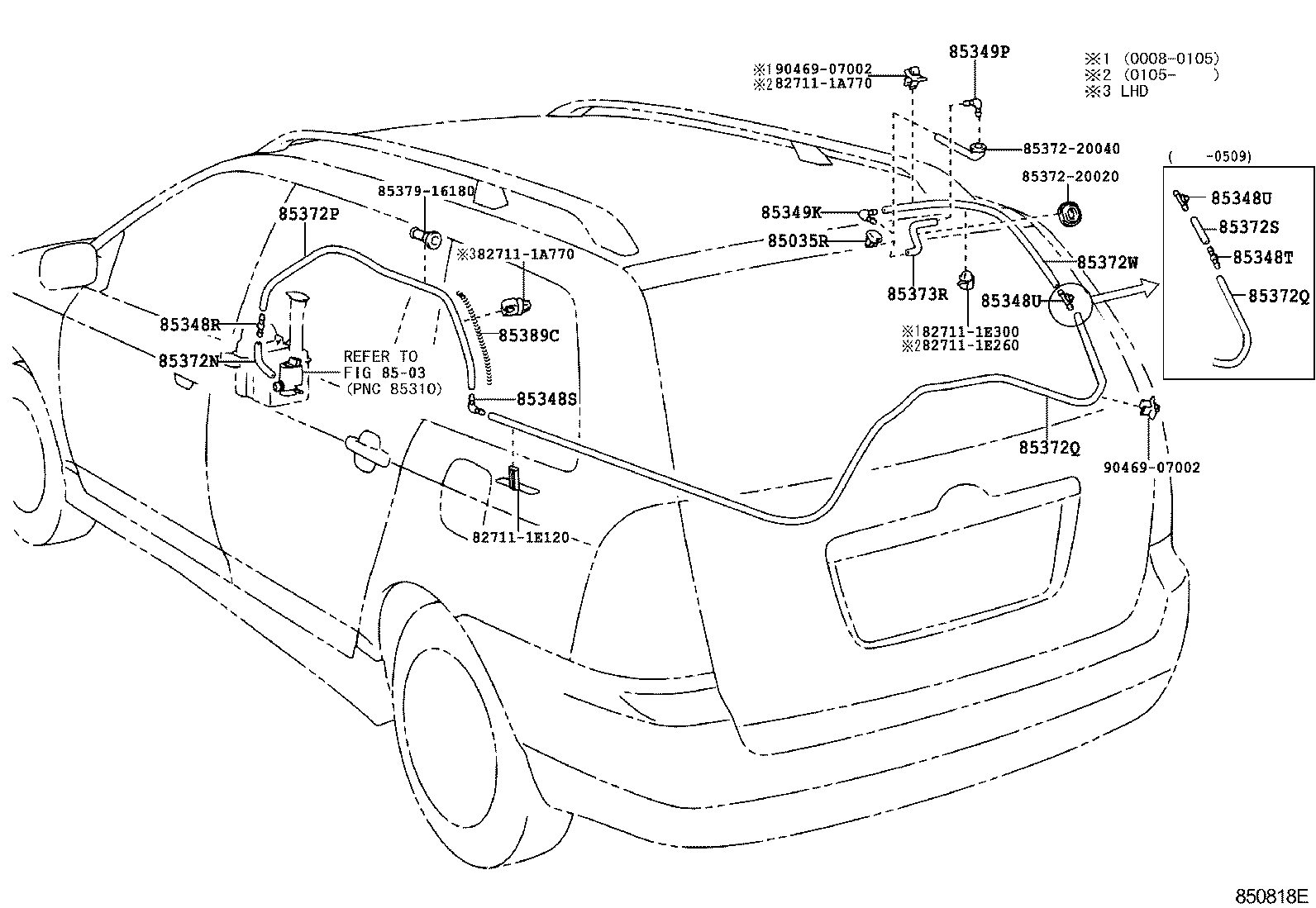90099-59086 HOSE, REAR WASHER (FROM JOINT TO JOINT), NO.2 product image