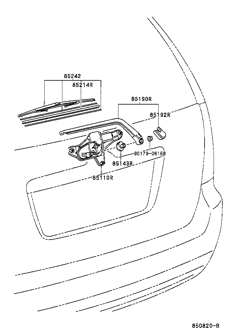 85130-13150 MOTOR ASSY, REAR WIPER product image