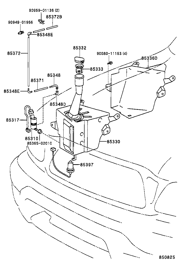 85381-04030 NOZZLE SUB-ASSY, WASHER product image