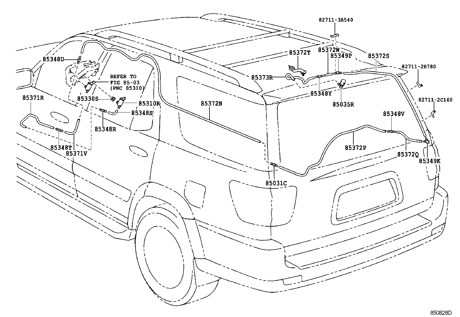 Toyota 85340-0C010 MOTOR ASSY, REAR WASHER