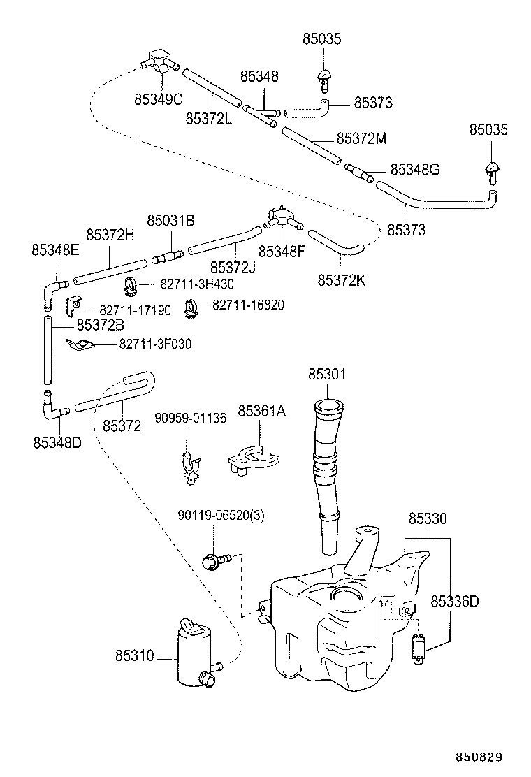 85315-35280 JAR ASSY, WINDSHIELD WASHER product image