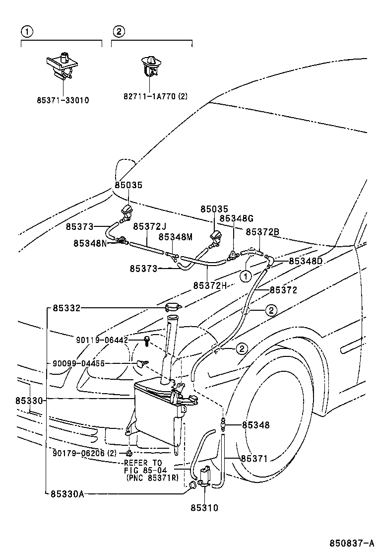 90099-59224 HOSE, WINDSHIELD WASHER (FROM JOINT TO JOINT), NO.2 product image