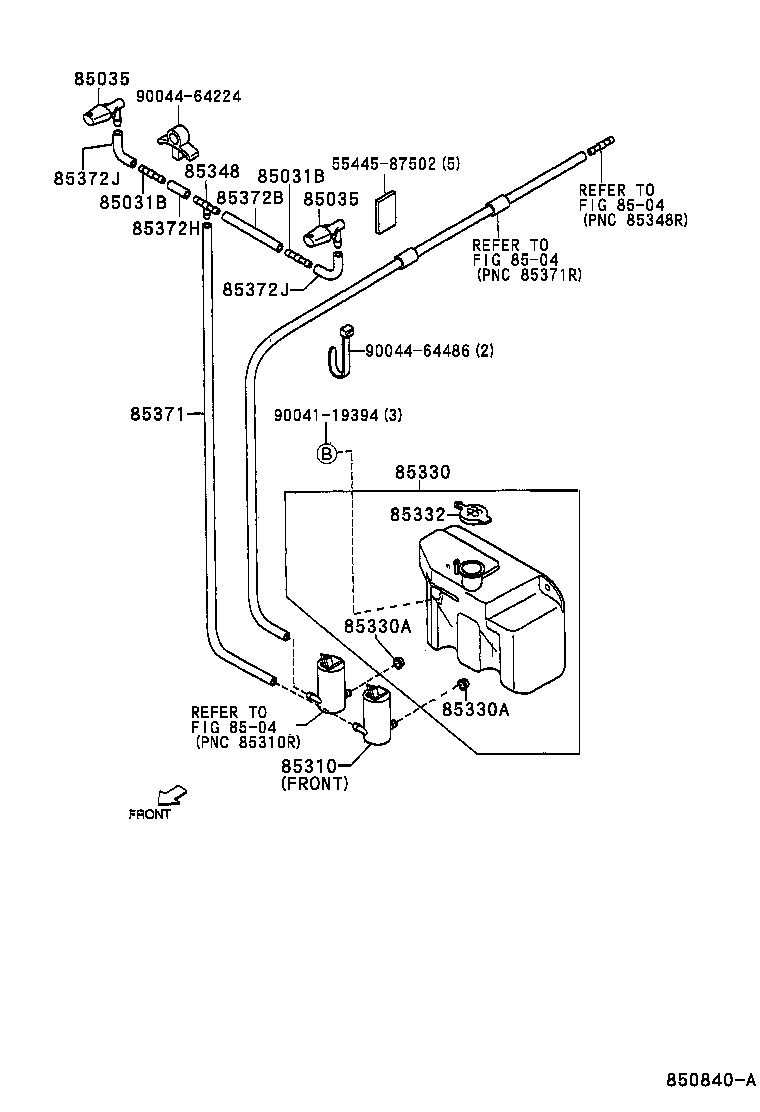 85348-87501 JOINT, WINDSHIELD WASHER HOSE, NO.1 product image