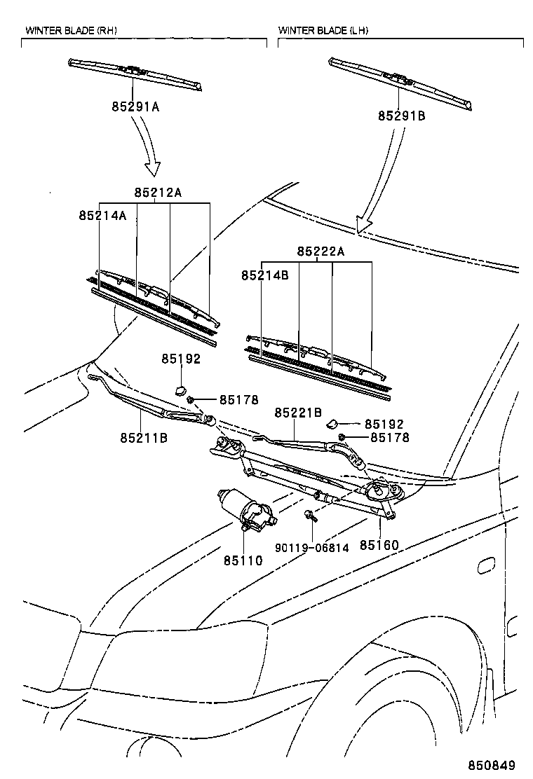 85150-48060 LINK ASSY, WINDSHIELD WIPER product image