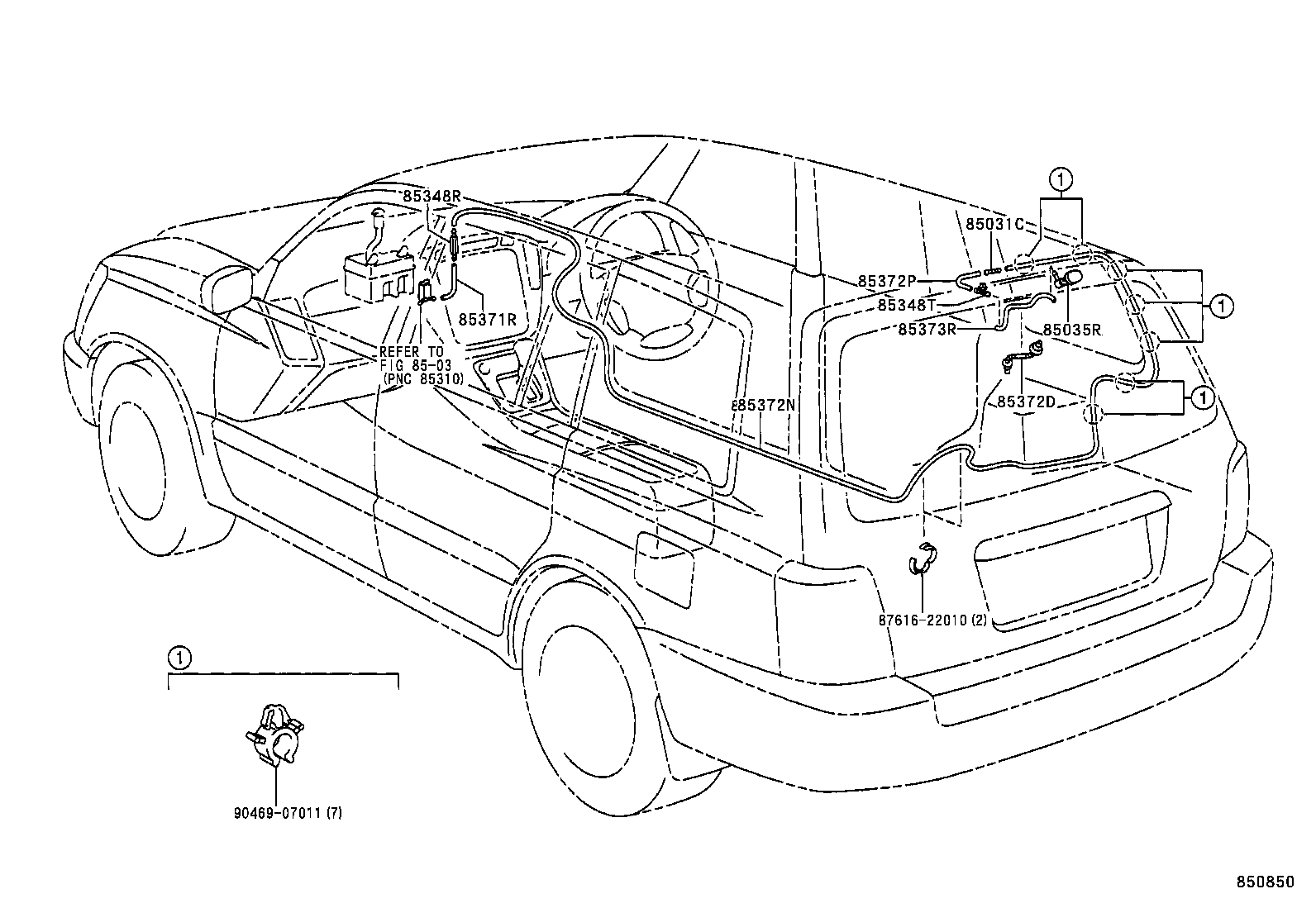 90099-59287 HOSE, REAR WASHER (FROM JOINT TO JOINT), NO.1 product image