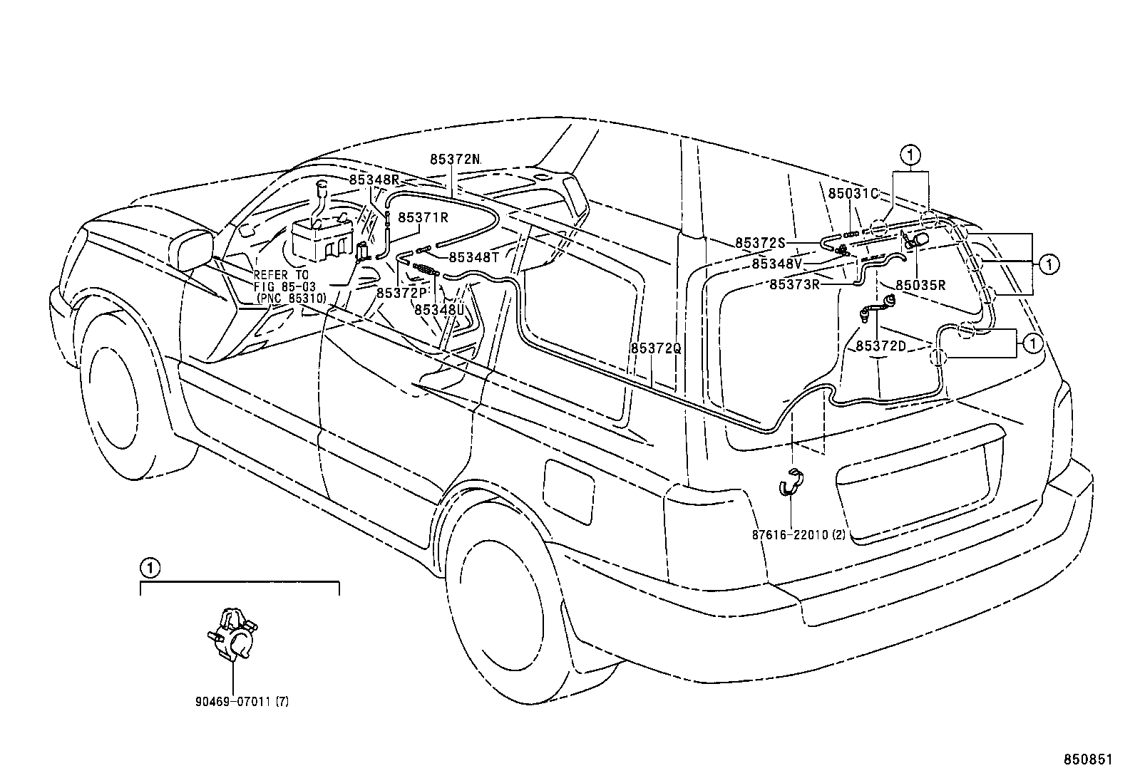 90099-59341 HOSE, REAR WASHER (FROM JOINT TO JOINT), NO.3 product image
