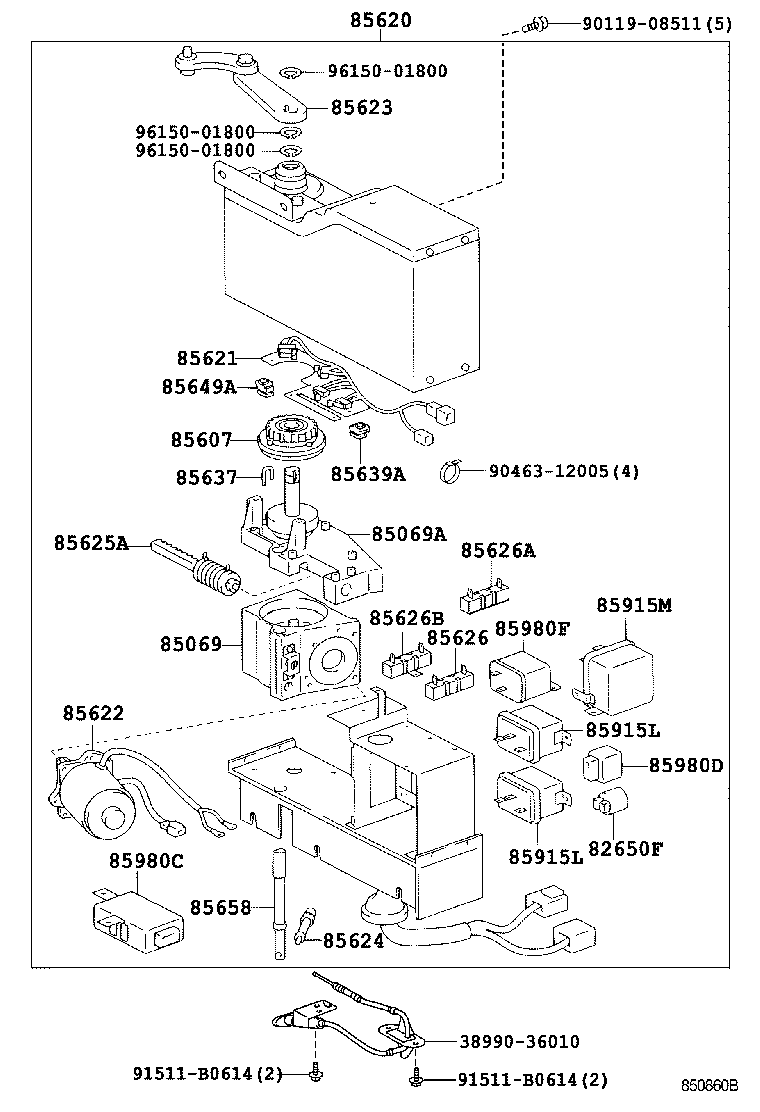 85620-36240 MOTOR ASSY, AUTOMATIC DOOR REGULATOR product image