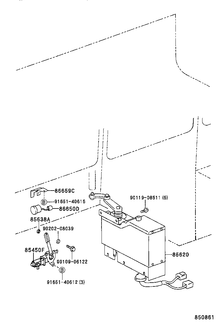 85620-36240 MOTOR ASSY, AUTOMATIC DOOR REGULATOR product image