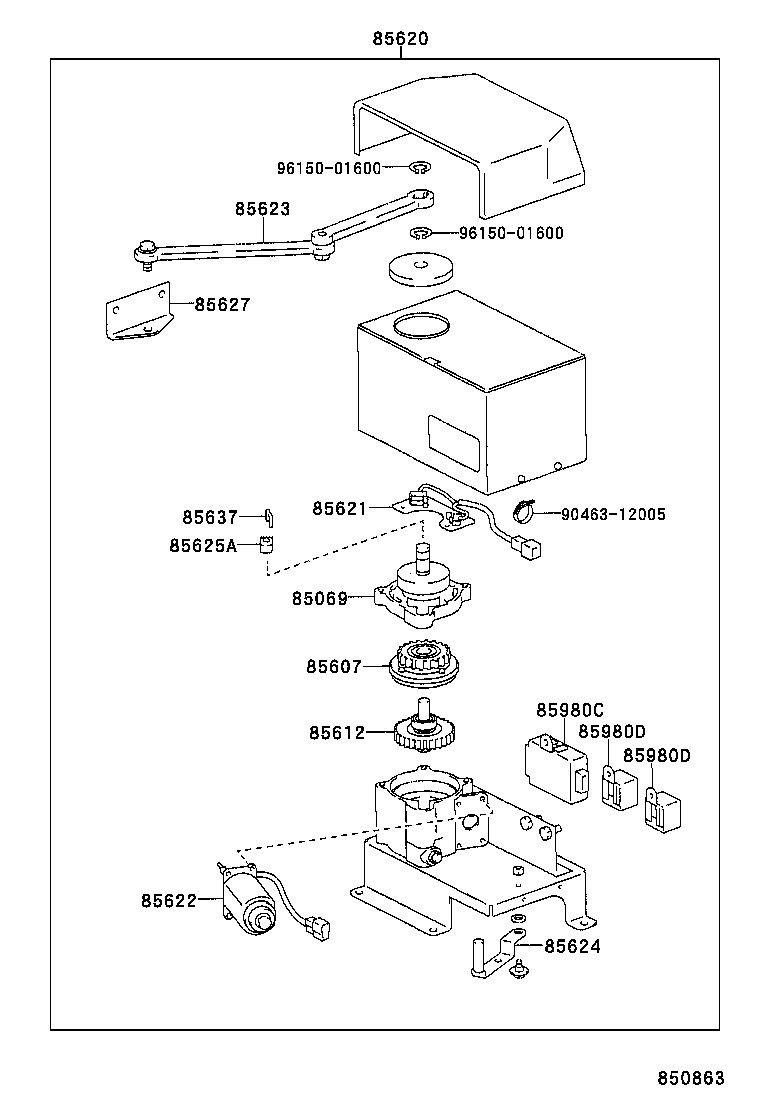 85620-36240 MOTOR ASSY, AUTOMATIC DOOR REGULATOR product image
