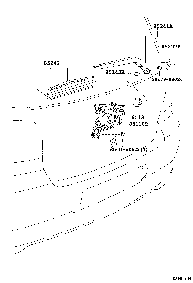 Toyota 85244-0D010 CAP, REAR WIPER ARM HEAD