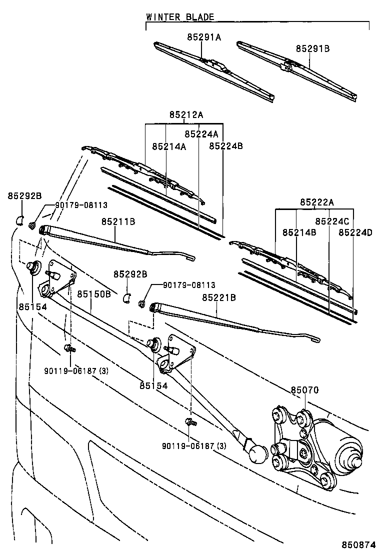 85291-24060 BLADE, FRONT WIPER, WINTER, LH product image