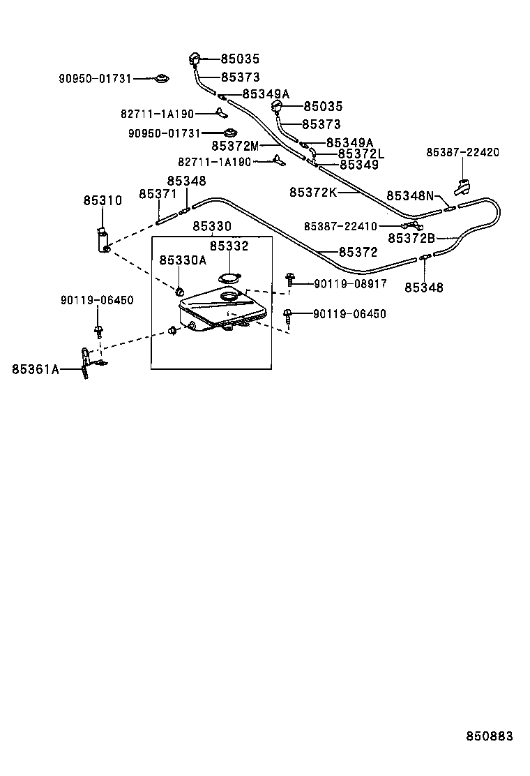 85301-22020 INLET SUB-ASSY, WASHER product image