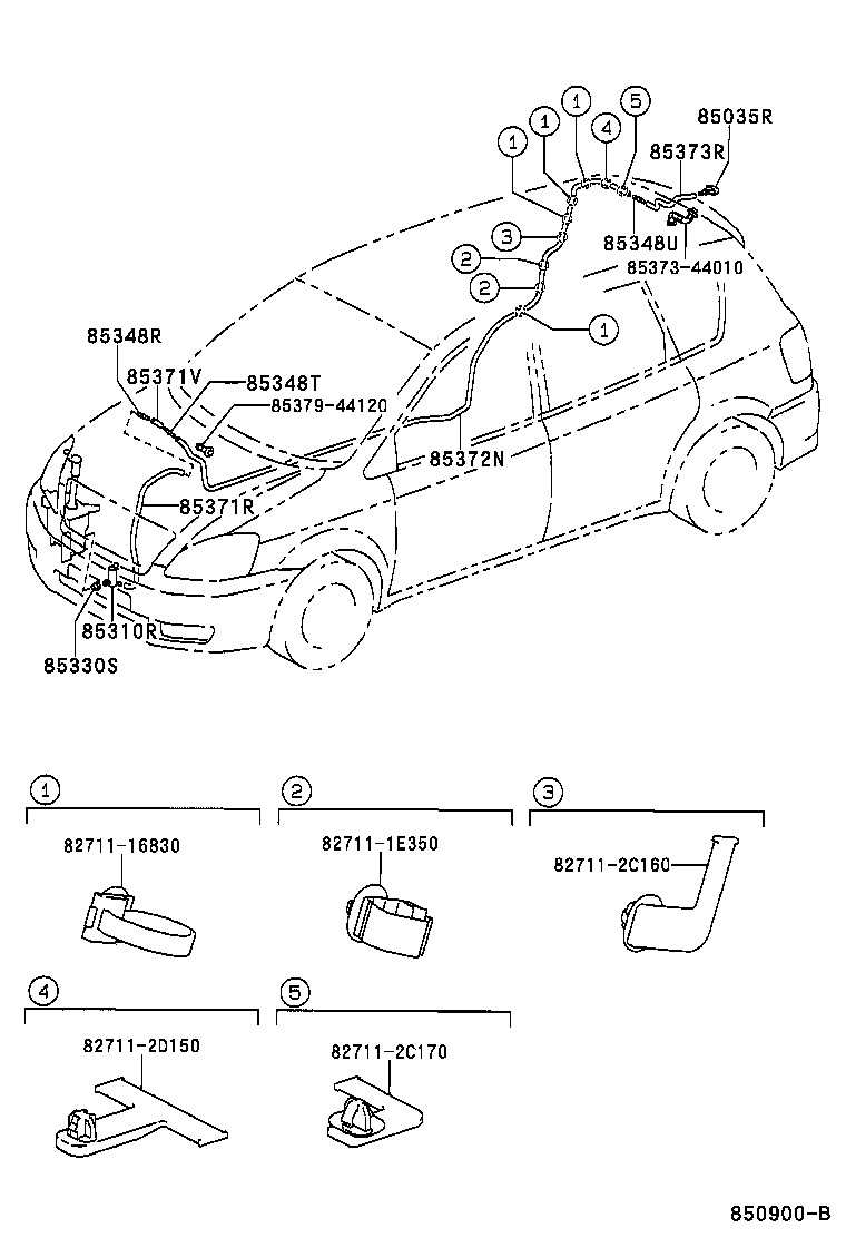 90099-33653 HOSE, REAR WASHER (FROM MOTOR TO JOINT) product image