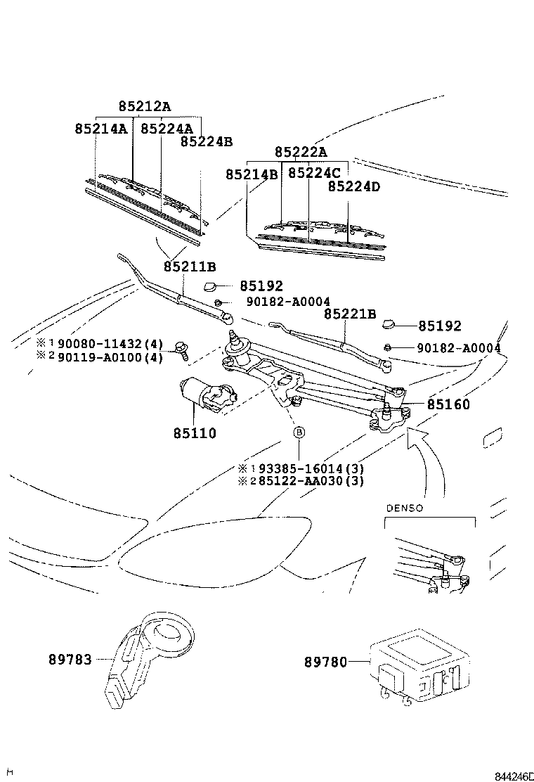 Toyota 85110-AA040 MOTOR ASSY, WINDSHIELD WIPER