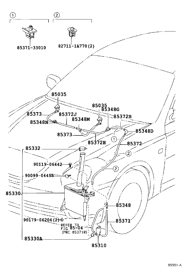 85381-22020-D2 NOZZLE SUB-ASSY, WASHER product image