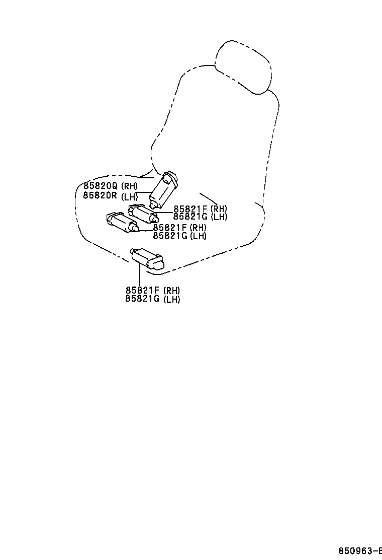 85820-33030 MOTOR ASSY, POWER SEAT (FOR FRONT RECLINING RH) product image