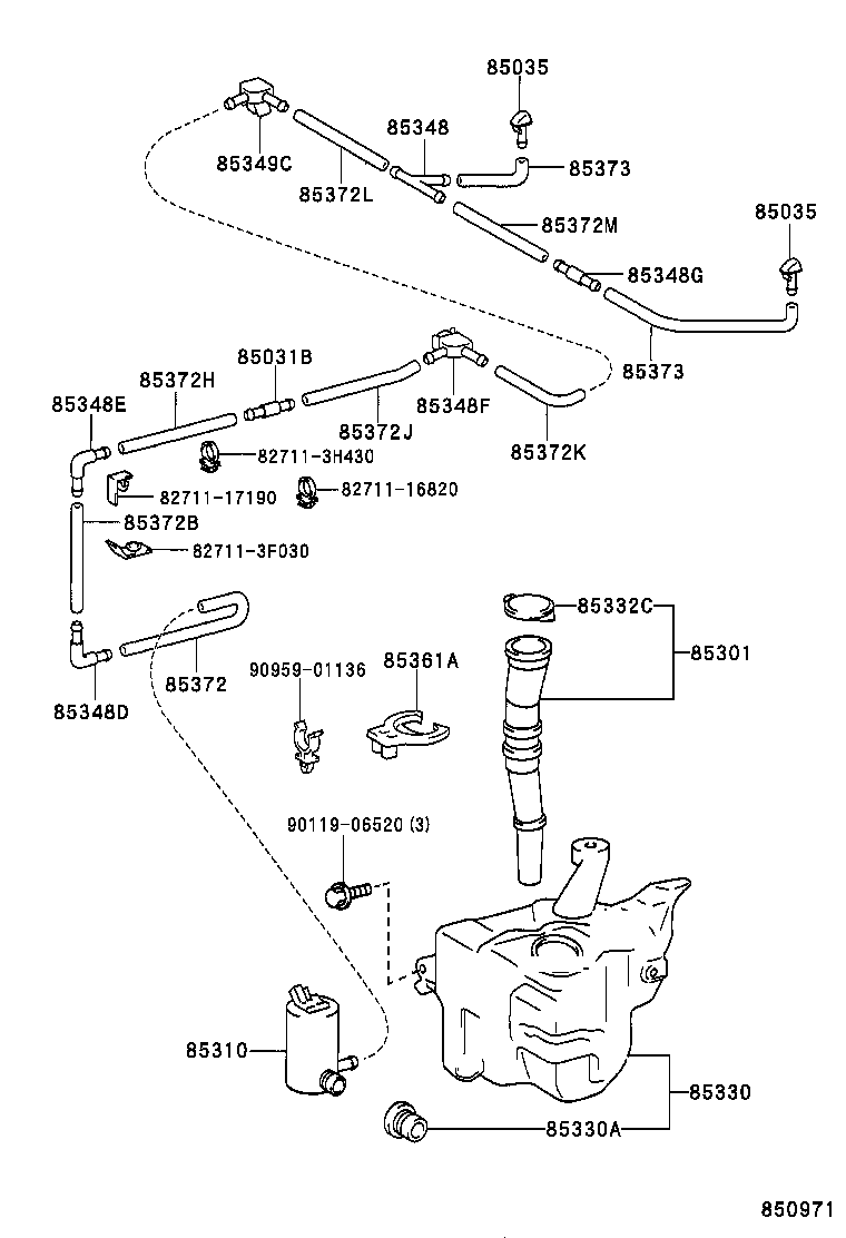 85315-35280 JAR ASSY, WINDSHIELD WASHER product image