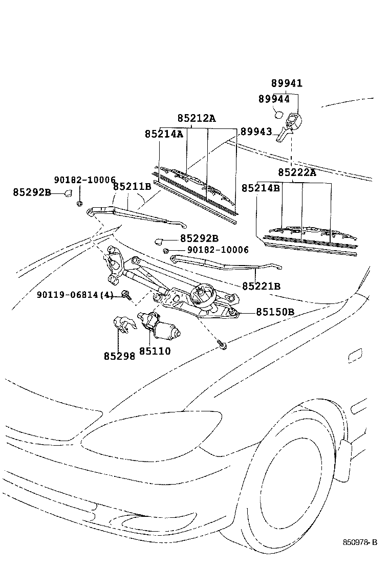 85110-33240 MOTOR ASSY, WINDSHIELD WIPER product image