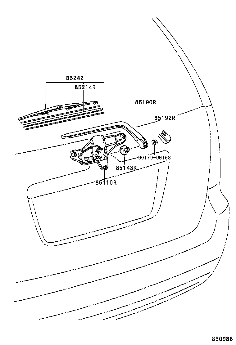 85143-13070 GROMMET, REAR WIPER MOTOR product image
