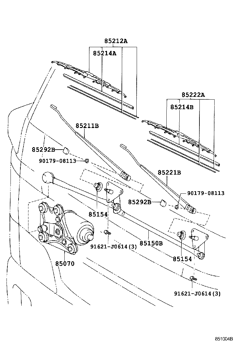 85211-37140 ARM, FRONT WIPER, RH product image
