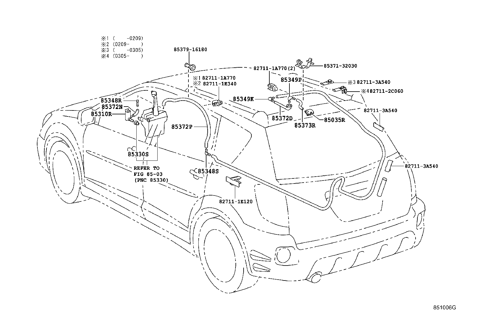 85391-01010 NOZZLE SUB-ASSY, REAR WASHER product image