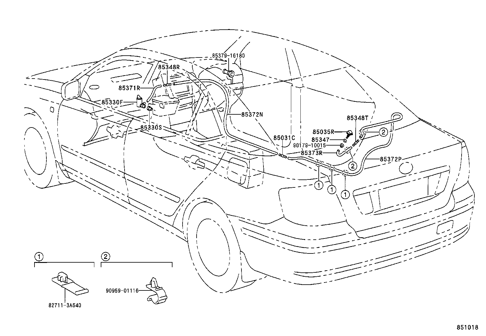 85391-20090 NOZZLE SUB-ASSY, REAR WASHER product image