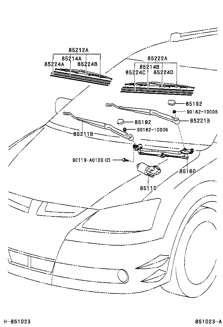 Toyota 85150-01020 LINK ASSY, WINDSHIELD WIPER