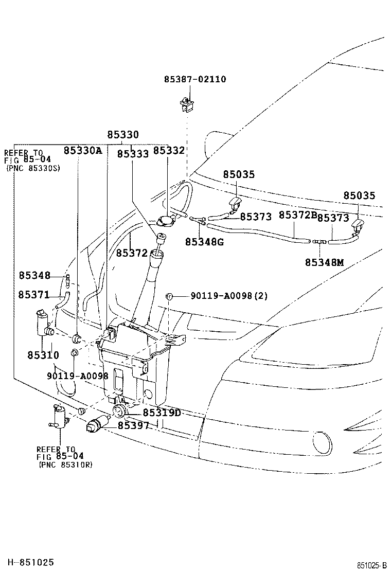 Toyota 90068-33031 HOSE, WINDSHIELD WASHER (FROM JOINT TO JOINT), NO.1