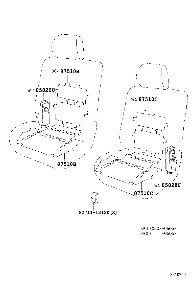 87510-60200 HEATER ASSY, FRONT SEAT CUSHION, RH product image