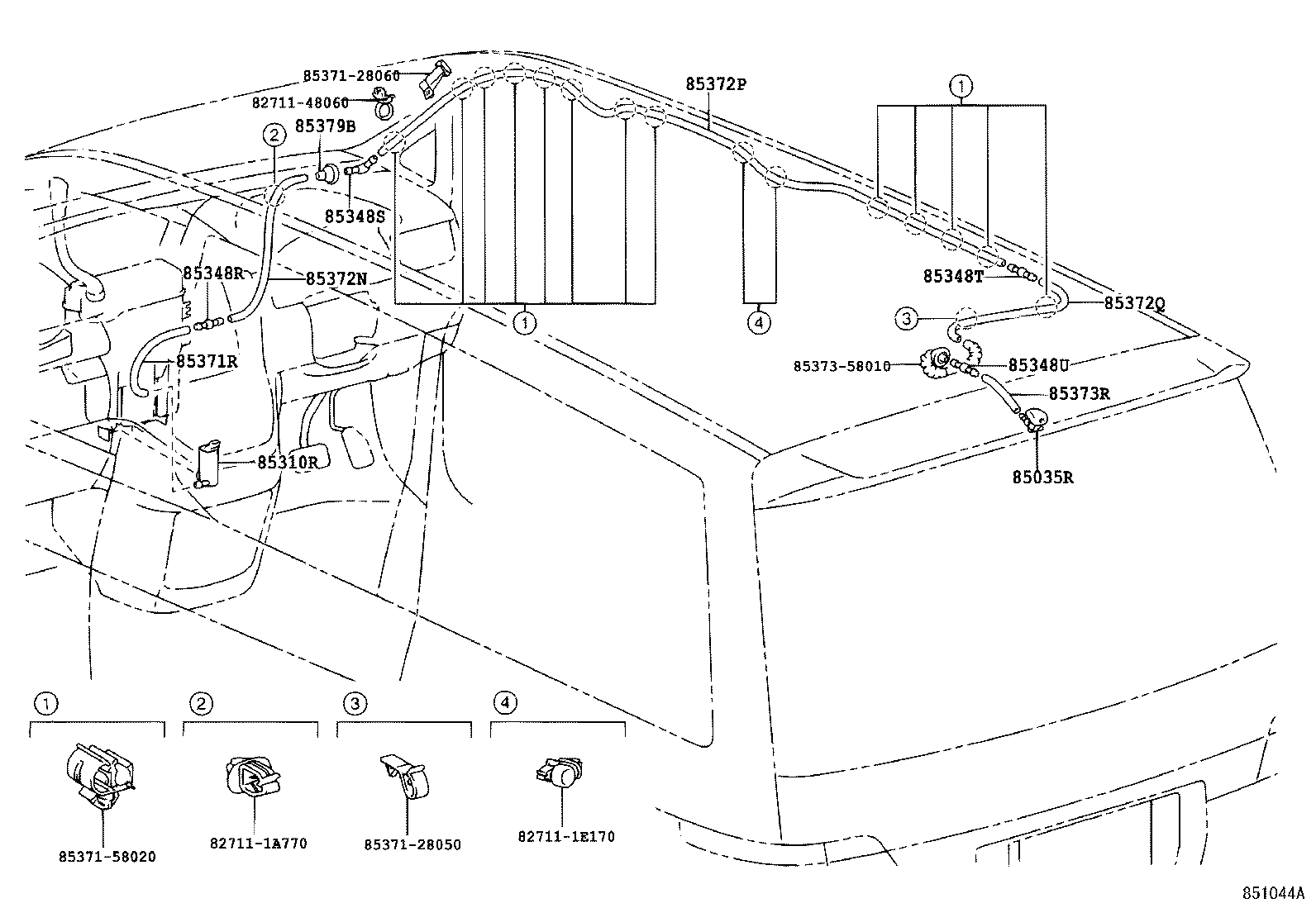 85391-58010 NOZZLE SUB-ASSY, REAR WASHER product image