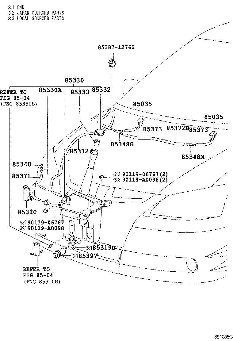 Toyota 85315-02110 JAR ASSY, WINDSHIELD WASHER