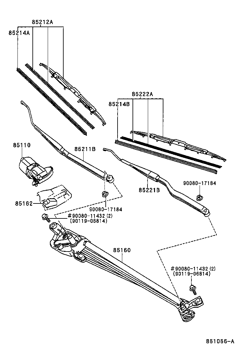 85214-07040 RUBBER, WIPER, LH product image