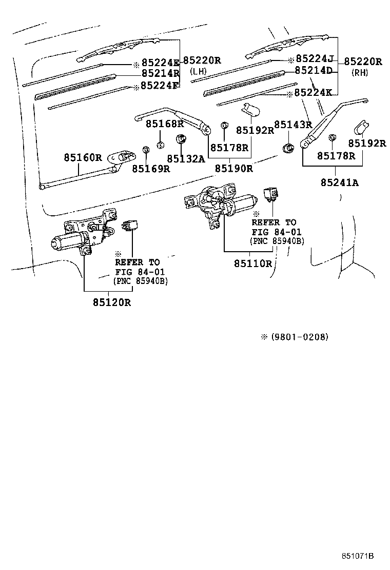 85170-0G010 LINK ASSY, REAR WIPER product image