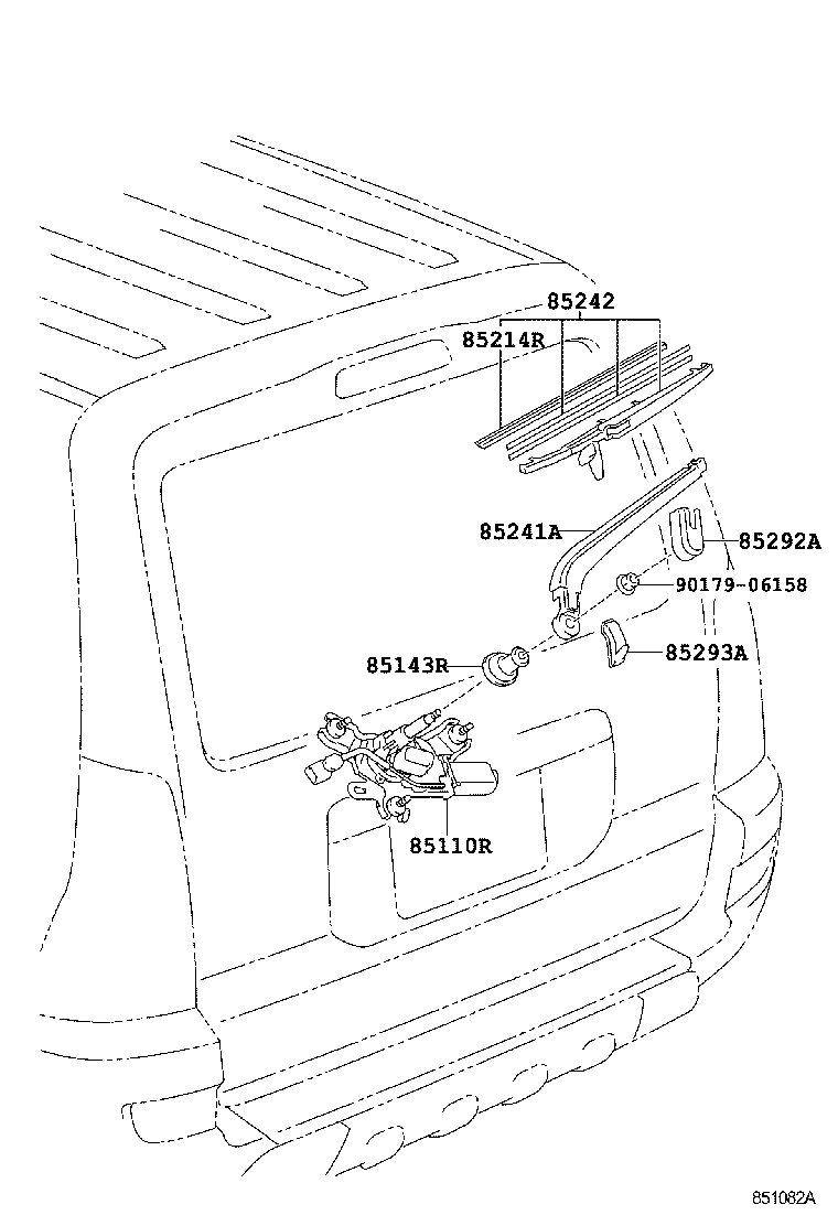 Toyota 85241-35030 ARM, REAR WIPER
