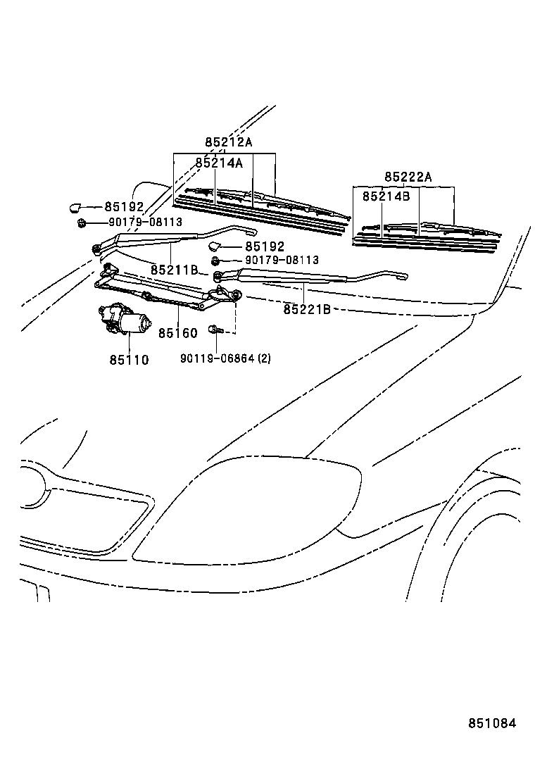 85212-12400 BLADE, FR WIPER, RH product image
