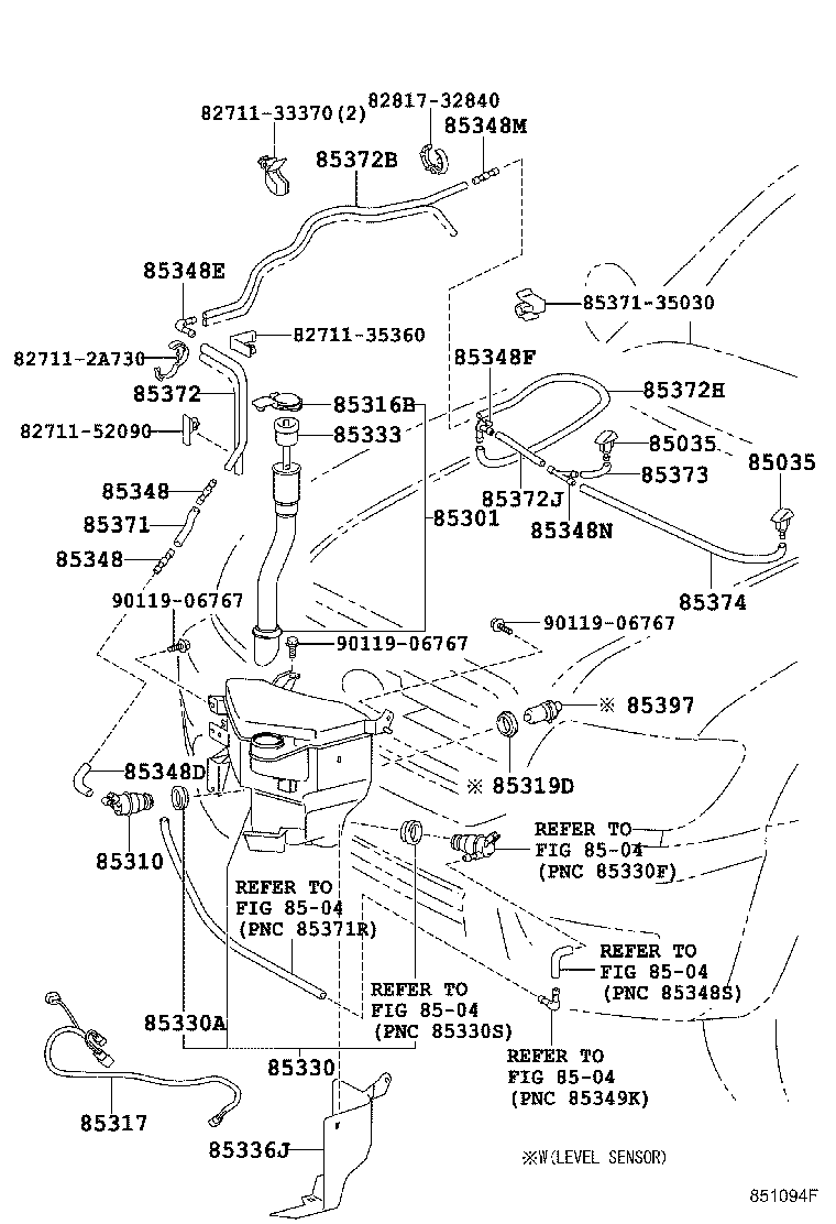 Toyota 85315-60320 JAR ASSY, WINDSHIELD WASHER