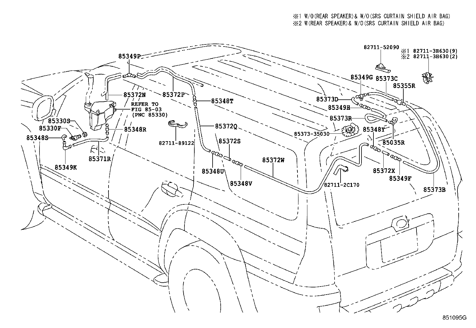 Toyota 85391-35020 NOZZLE SUB-ASSY, REAR WASHER