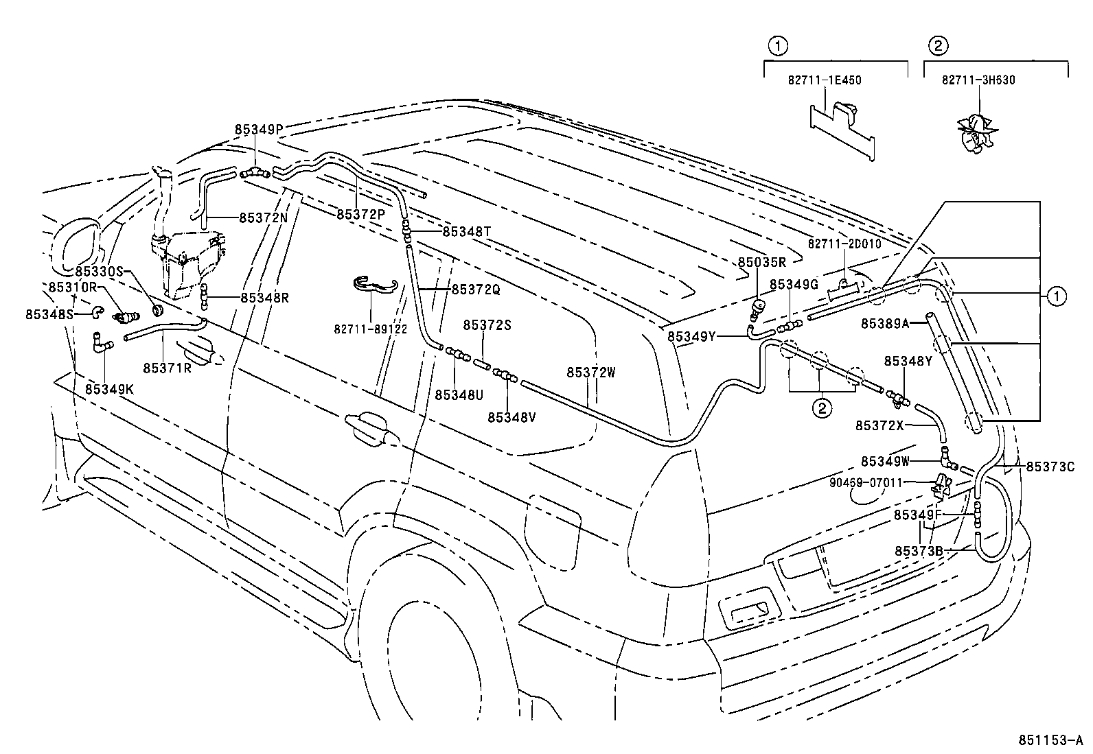 Toyota 85391-60080 NOZZLE SUB-ASSY, REAR WASHER