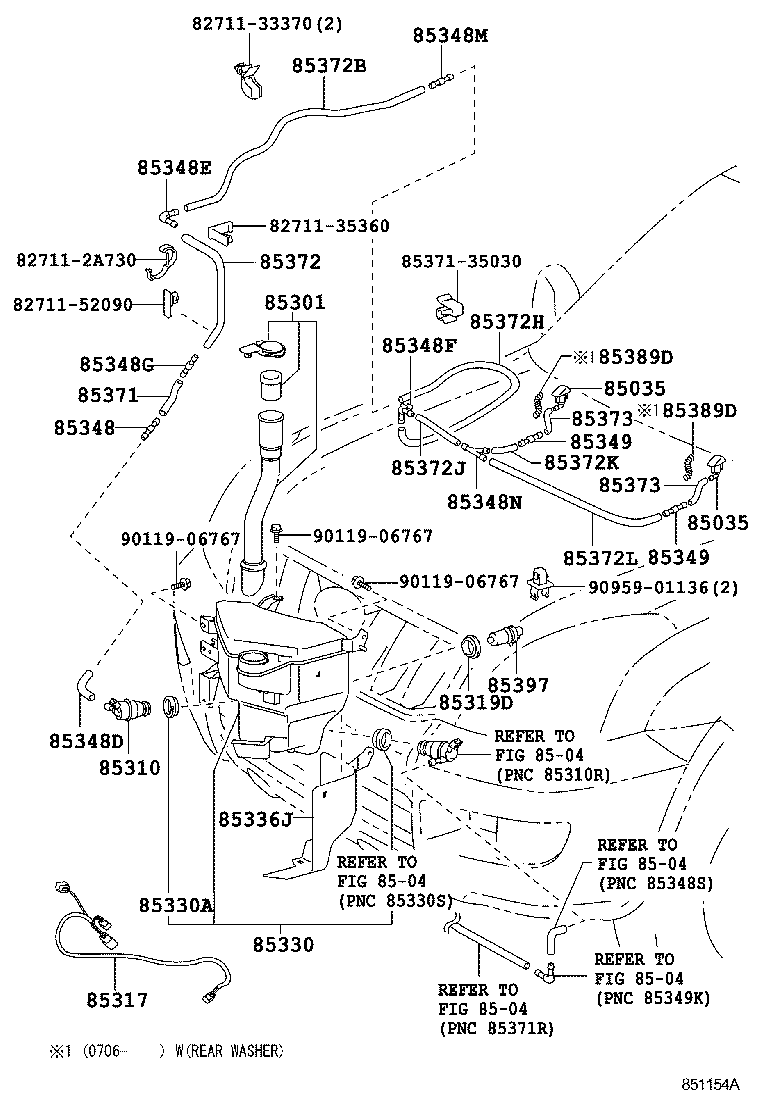 Toyota 85381-60080 NOZZLE SUB-ASSY, WASHER
