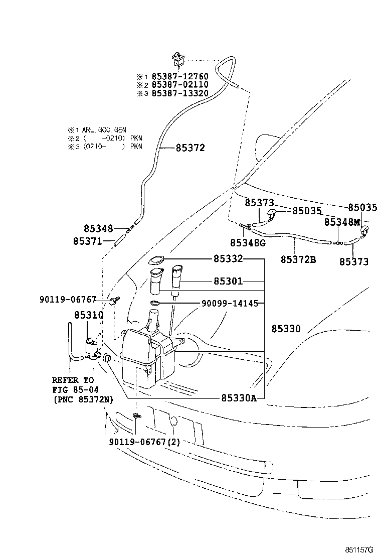 85315-12450 JAR ASSY, WINDSHIELD WASHER product image